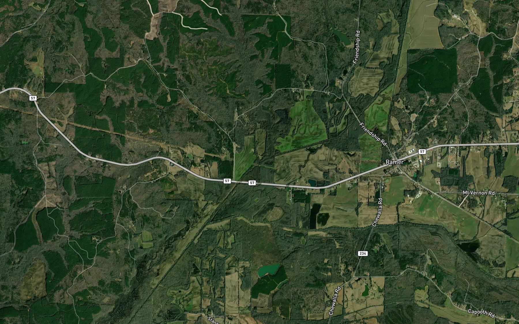 Satellite map of the Reedy Branch