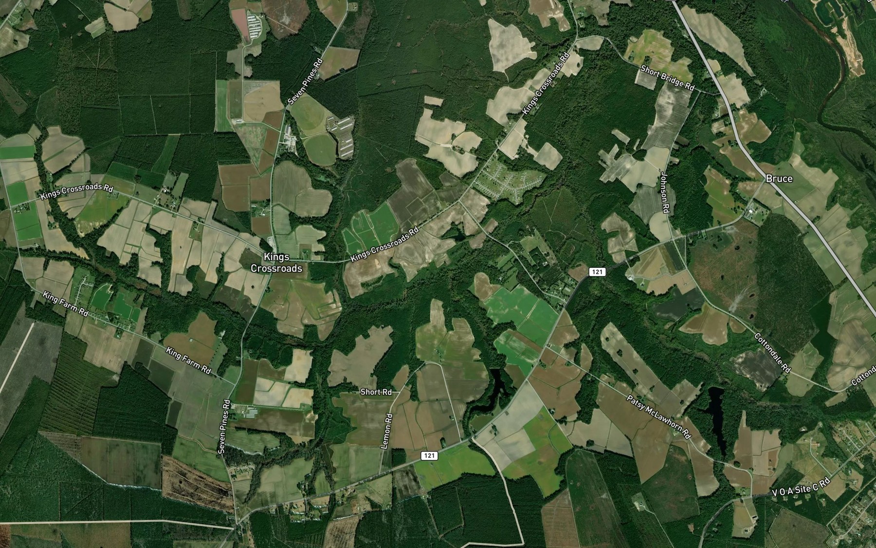 Satellite map of the Harris Millpond