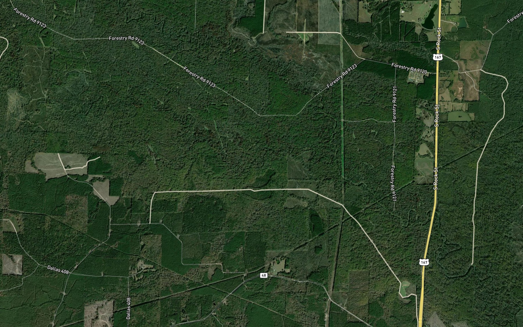 Satellite map of the Beech Creek