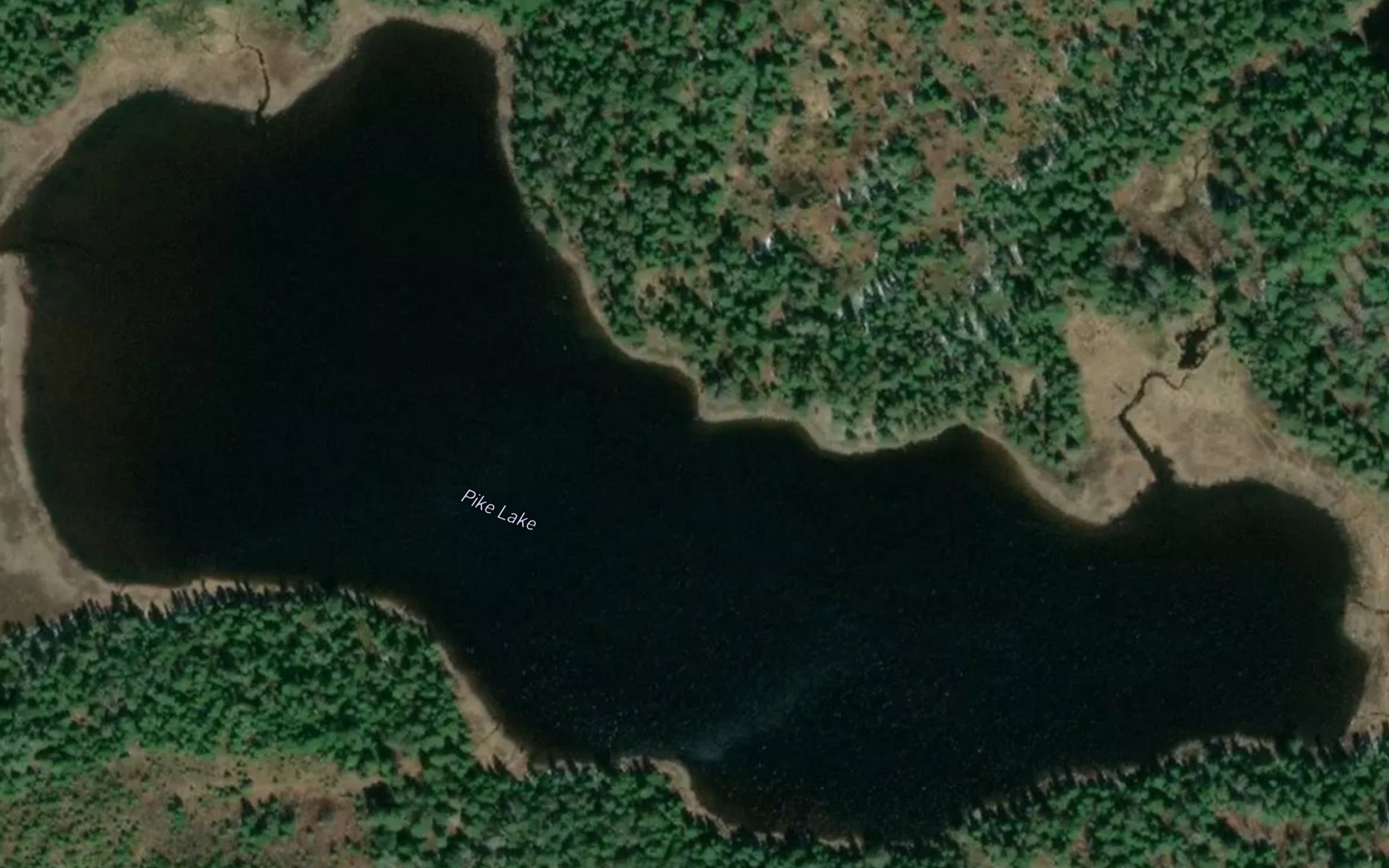 Satellite map of the Pike Lake