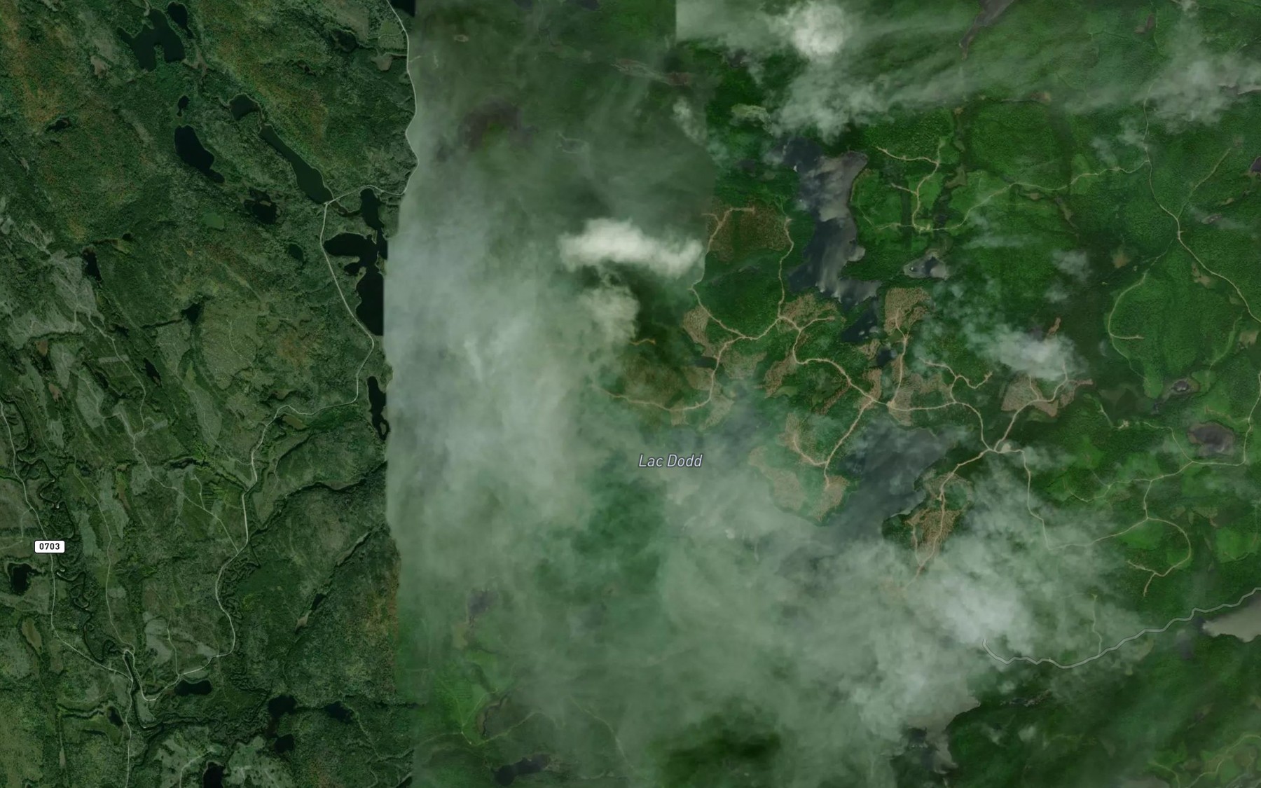 Satellite map of the Lac Dodd