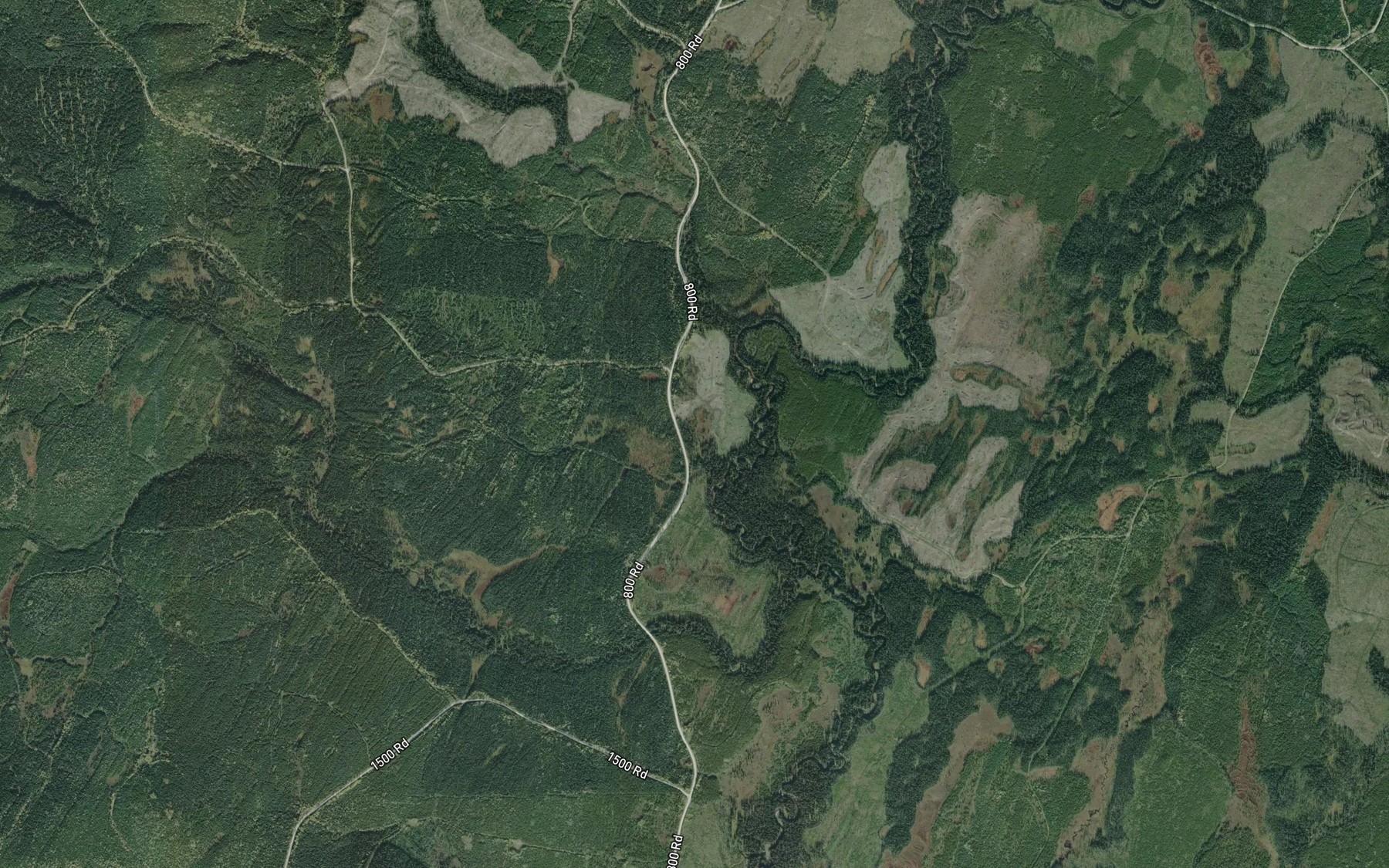 Satellite map of the Potlikker Creek