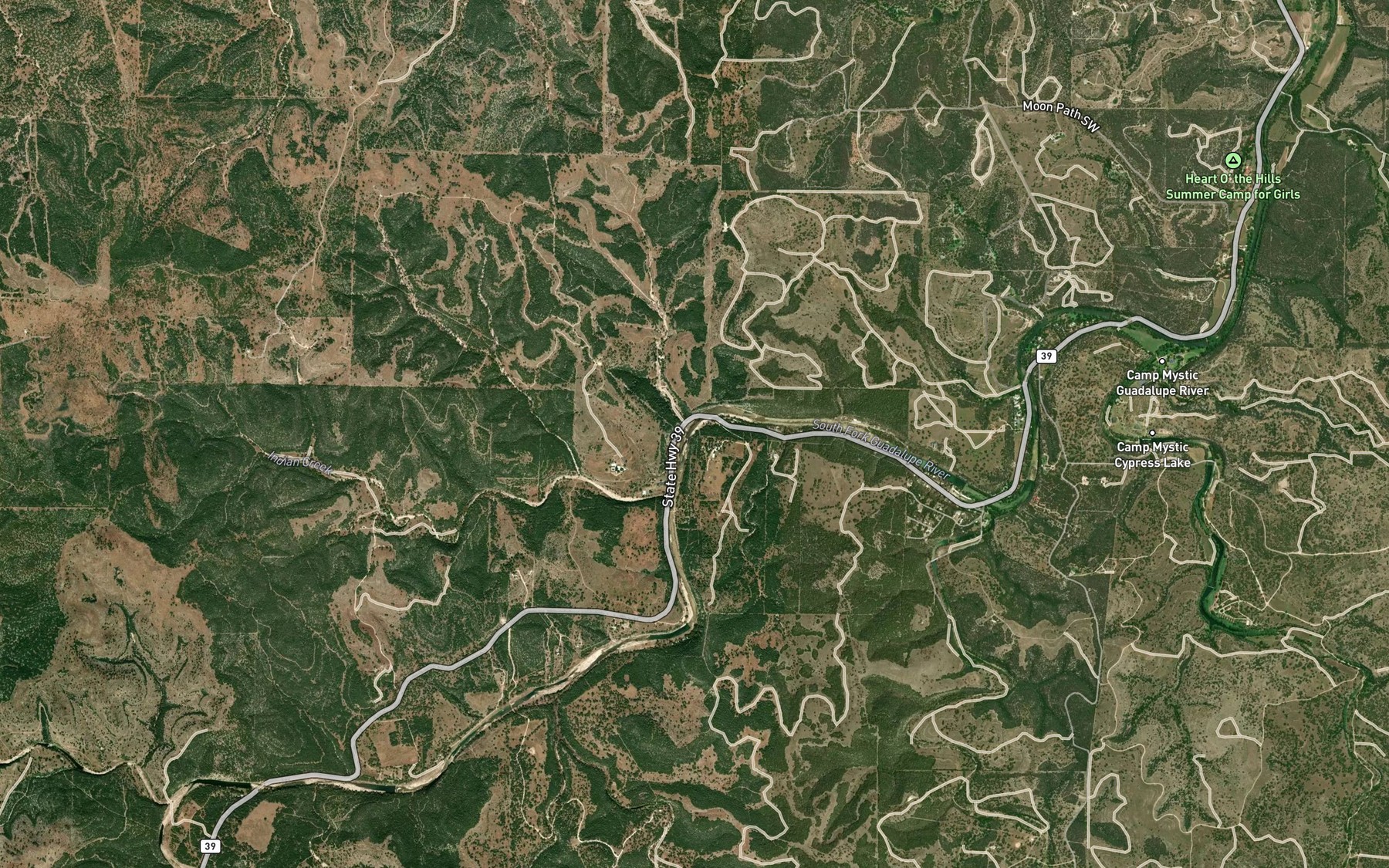 Satellite map of the Cherry Creek