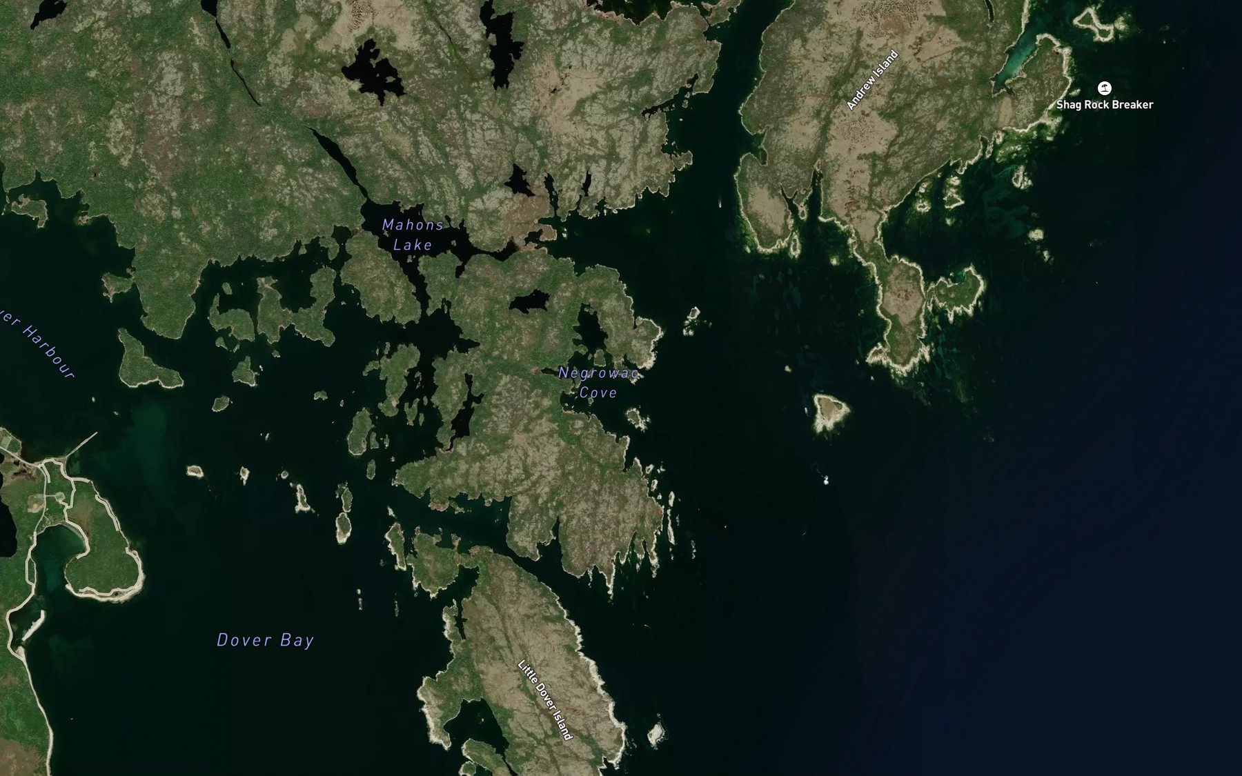 Satellite map of the Negrowac Cove
