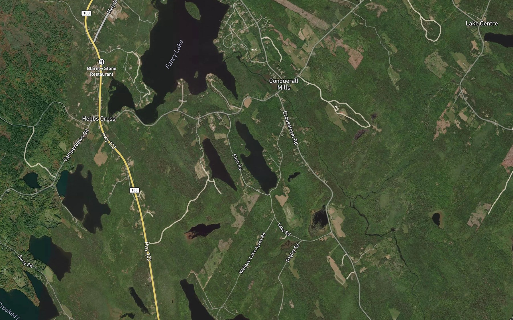 Satellite map of the Fitch Long Lake