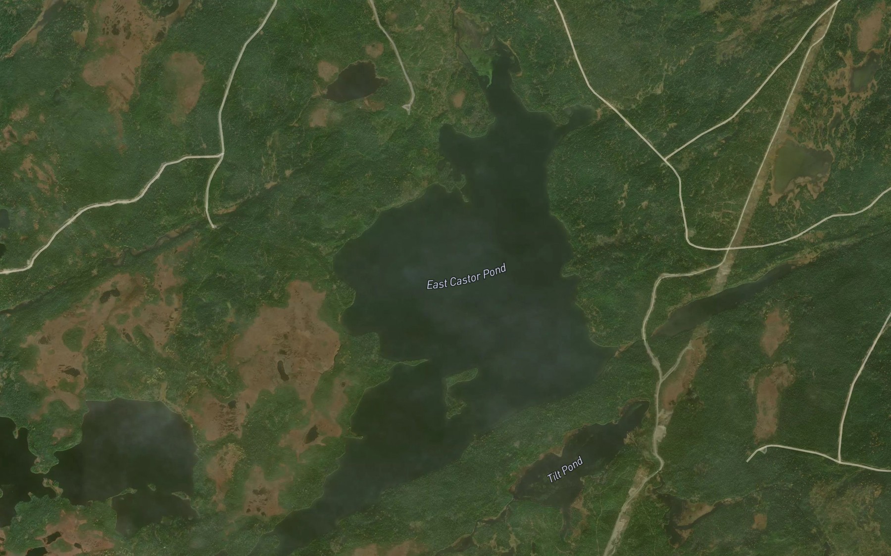 Satellite map of the East Castor Pond