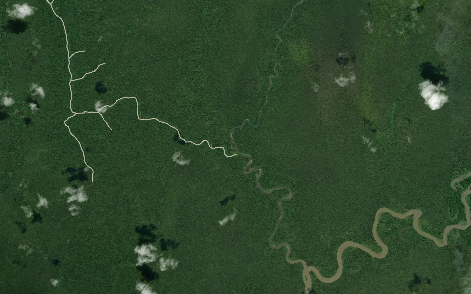 Satellite map of the Abede River
