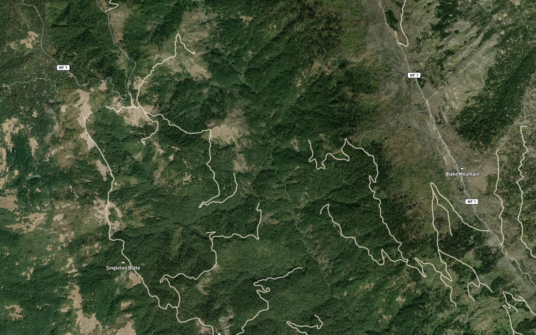 Satellite map of the Owl Creek