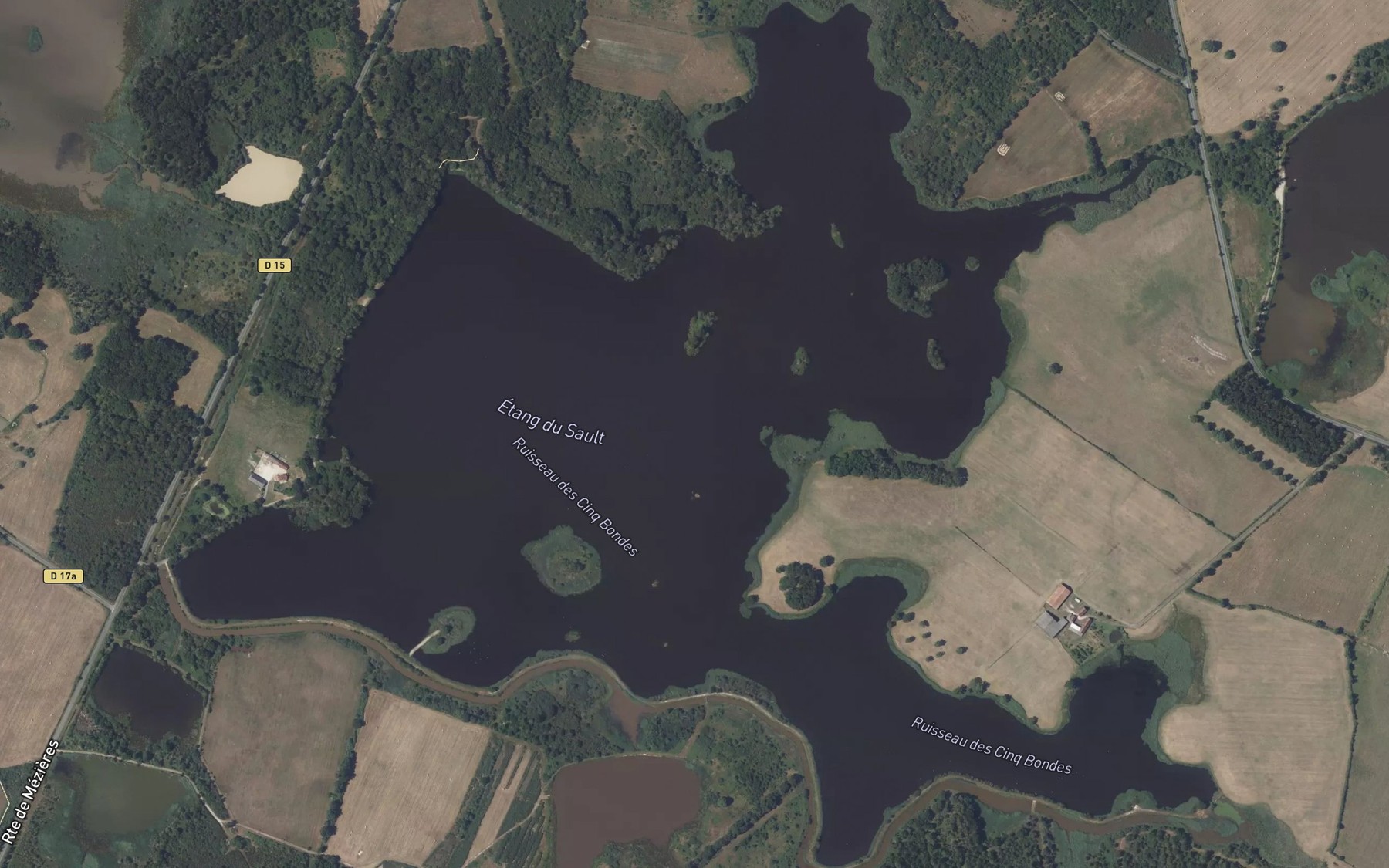 Satellite map of the Etang du Sault