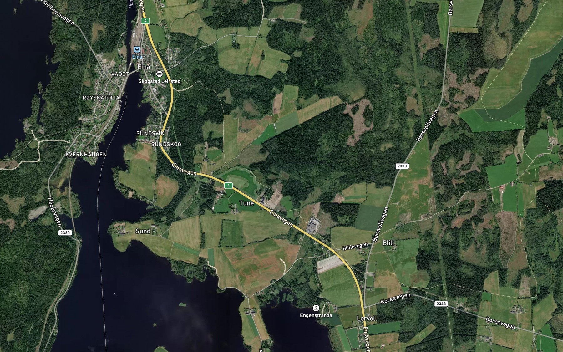 Satellite map of the Thunetjernet