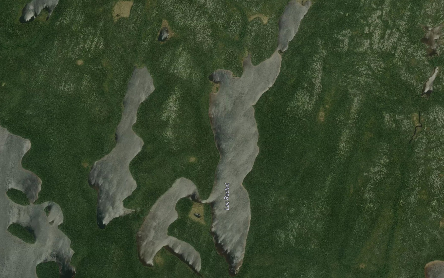 Satellite map of the Lac Rachel