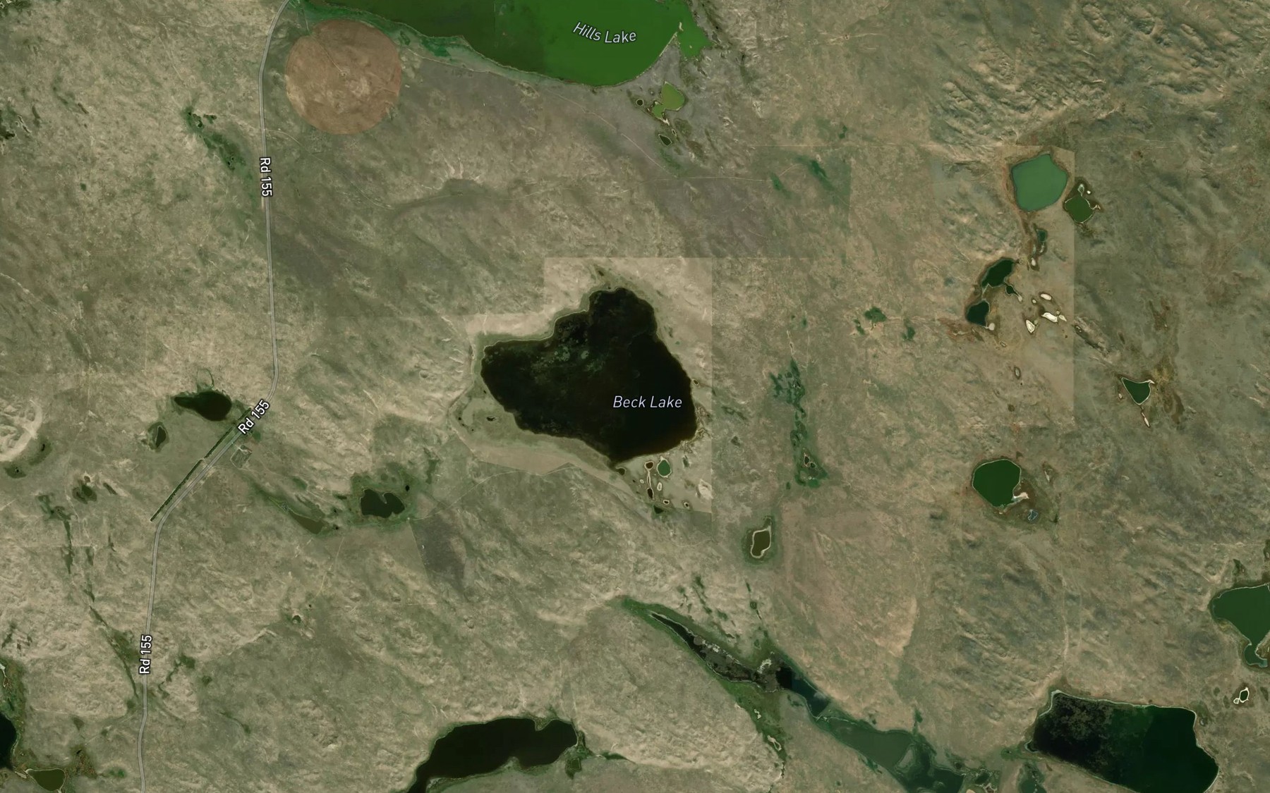 Satellite map of the Beck Lake