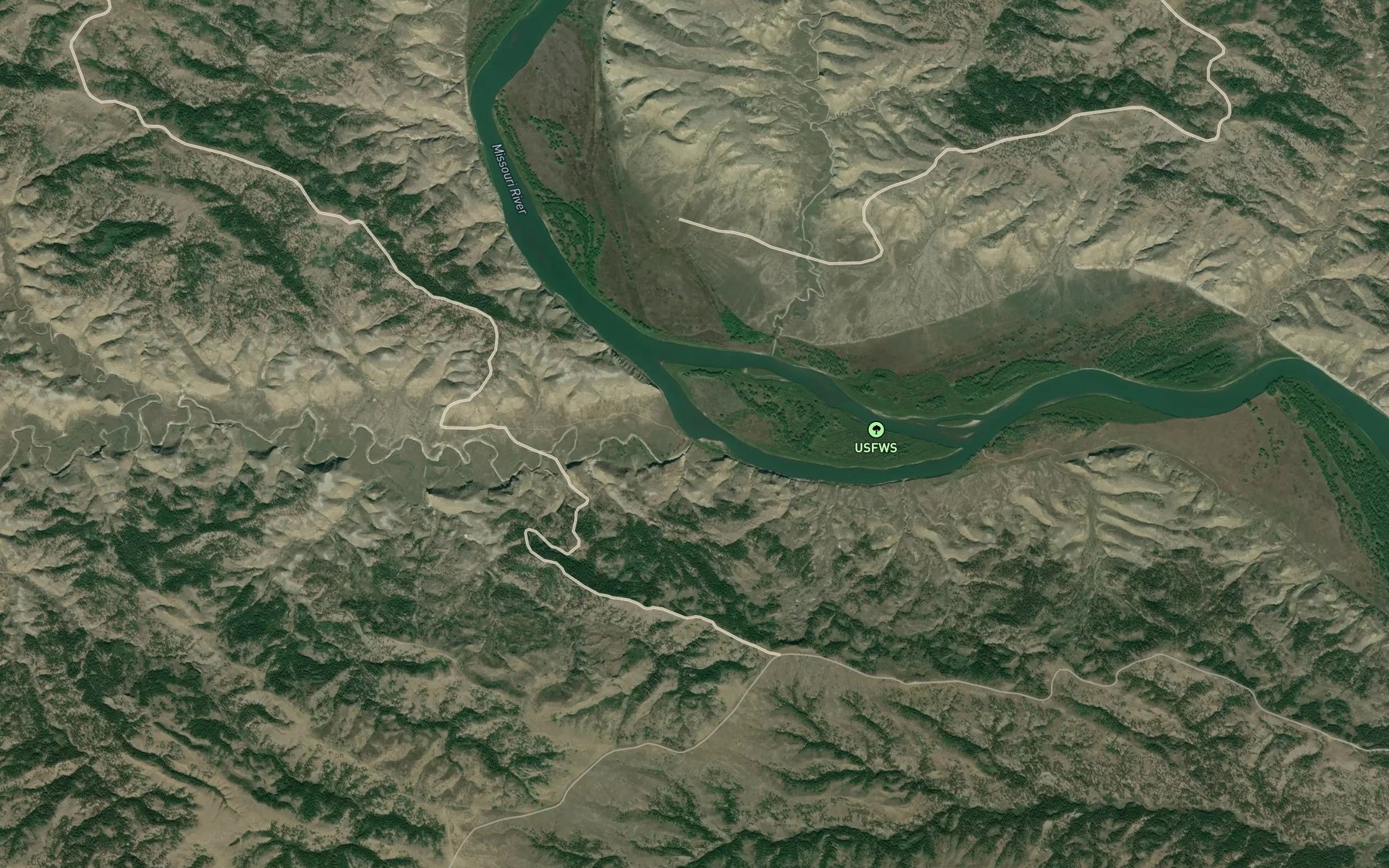 Satellite map of the Two Calf Creek