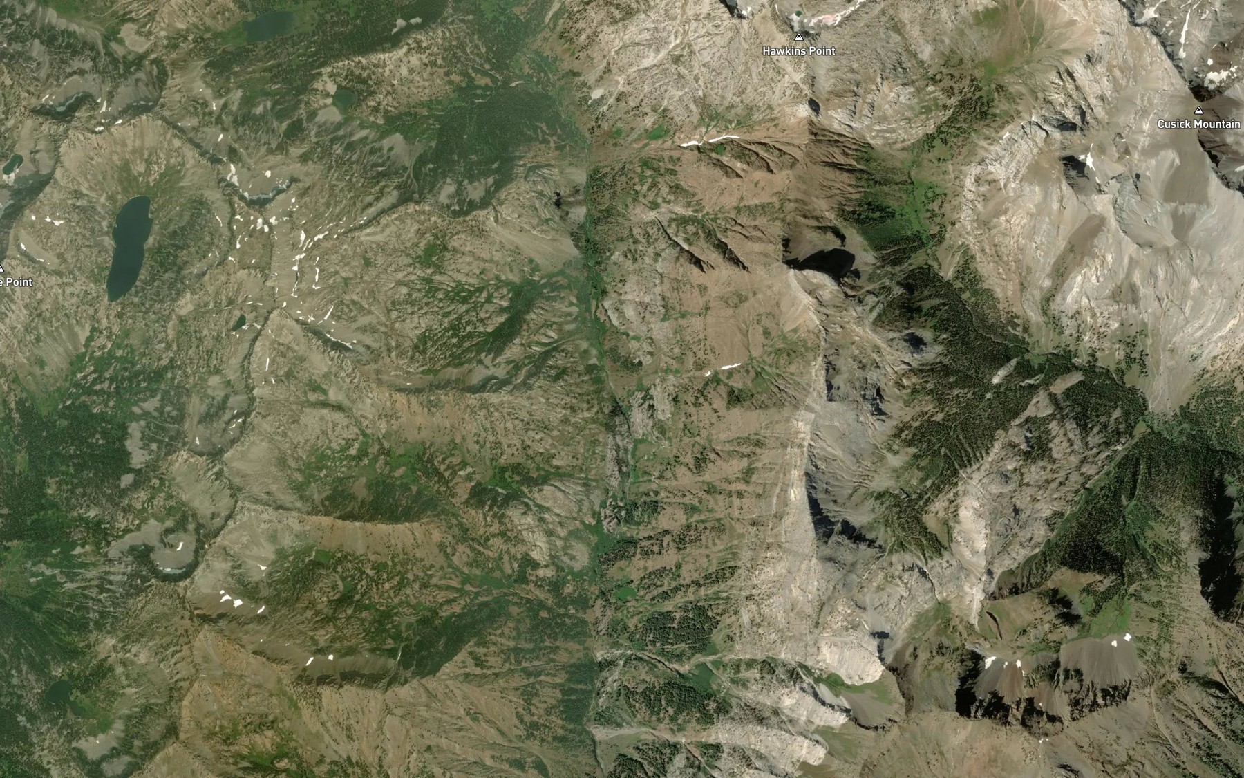 Satellite map of the Dodge Creek