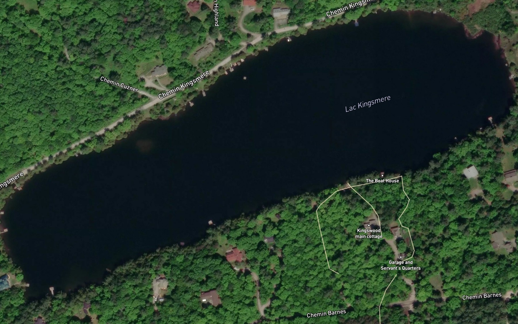 Satellite map of the Lac Kingsmere