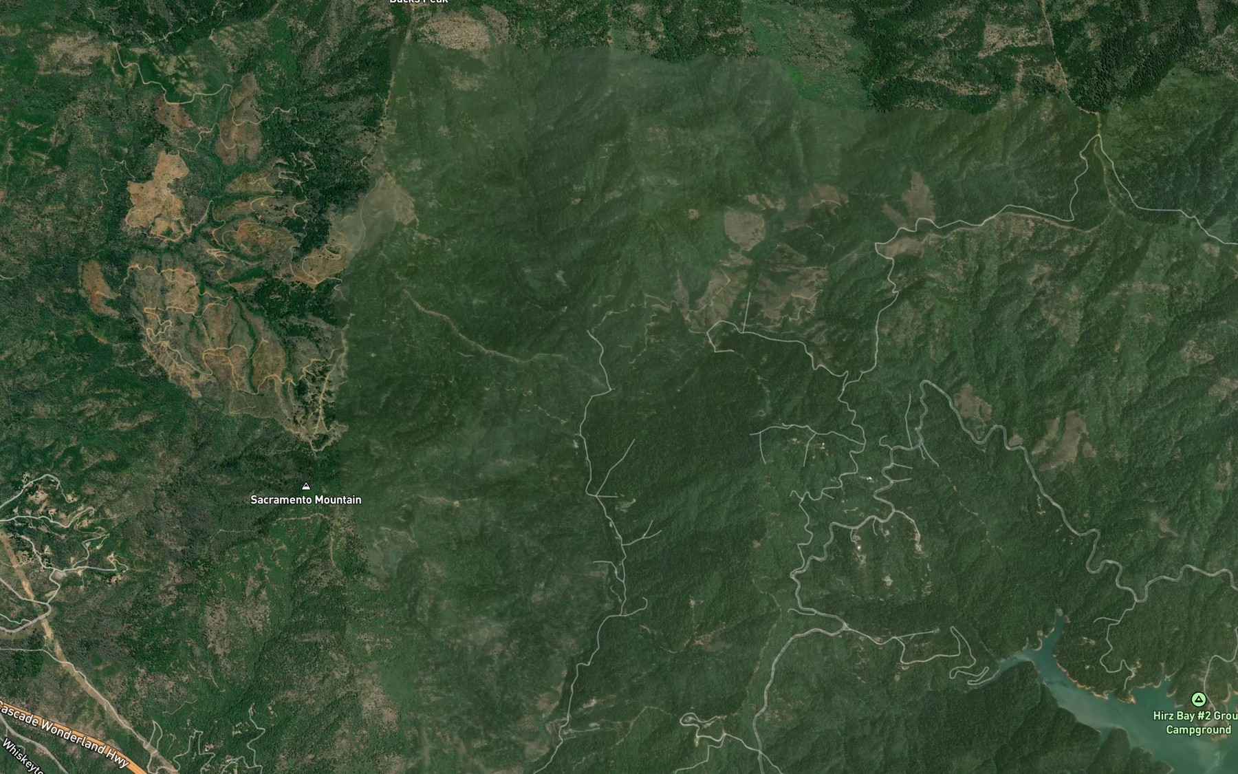 Satellite map of the Long Tom Creek