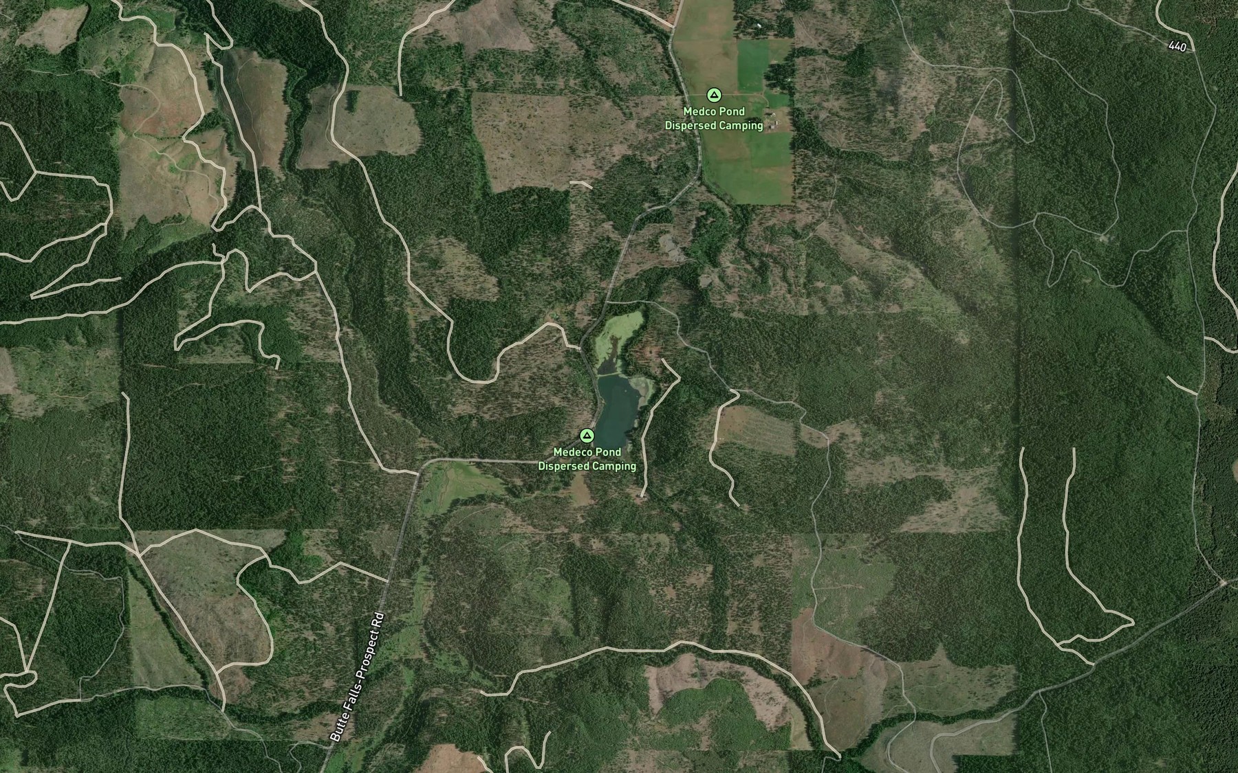 Satellite map of the Medco Pond