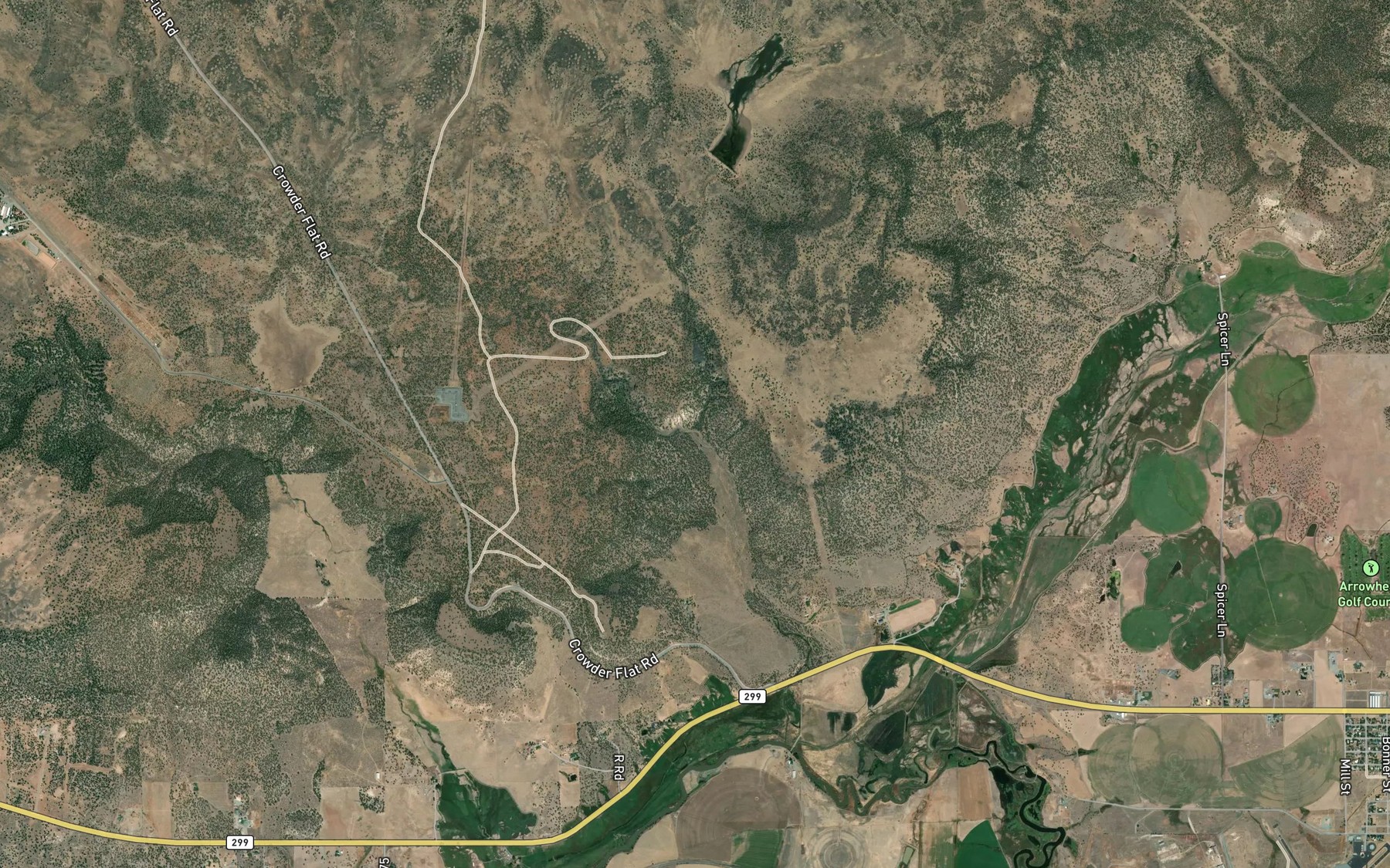 Satellite map of the West Rock Creek