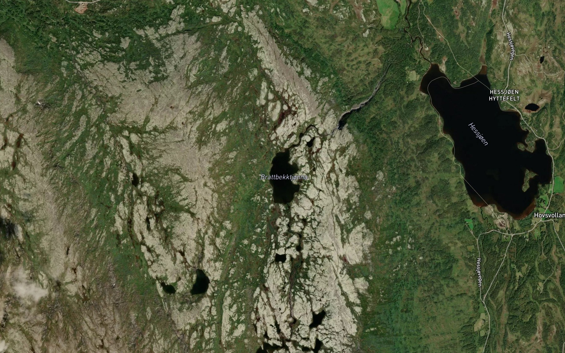Satellite map of the Brattbekktjorna