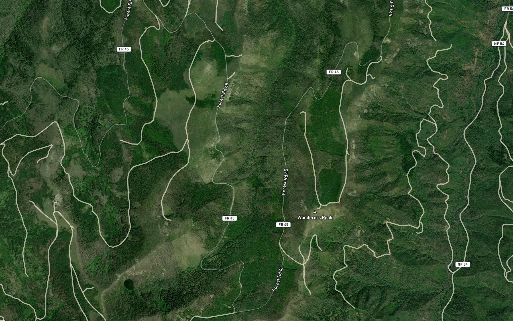 Satellite map of the Oasis Creek