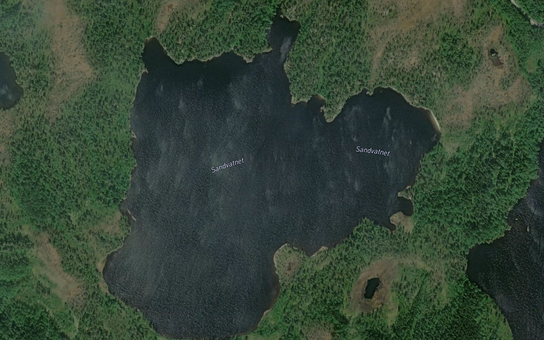 Satellite map of the Sandvatnet