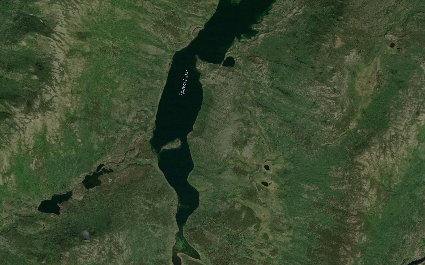 Satellite map of the Spawn Lake
