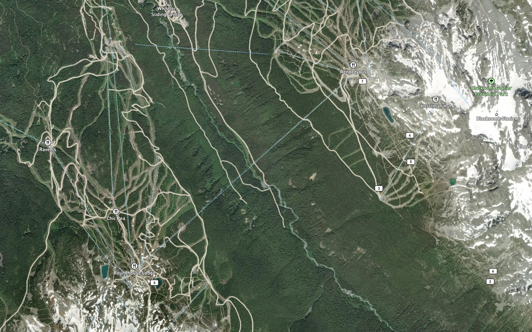 Satellite map of the Harmony Creek