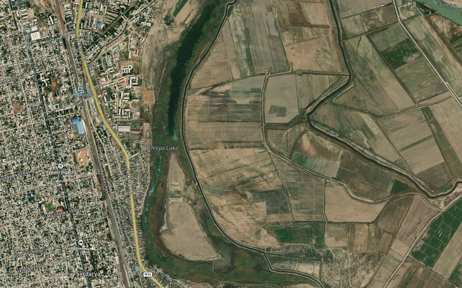 Satellite map of the Uchtepa Ko`l
