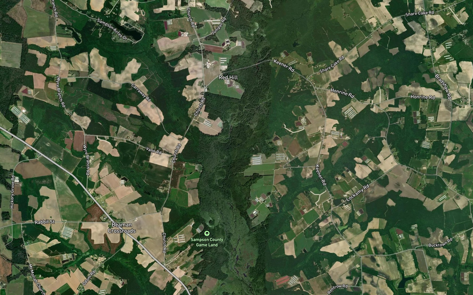 Satellite map of the Merkle Swamp