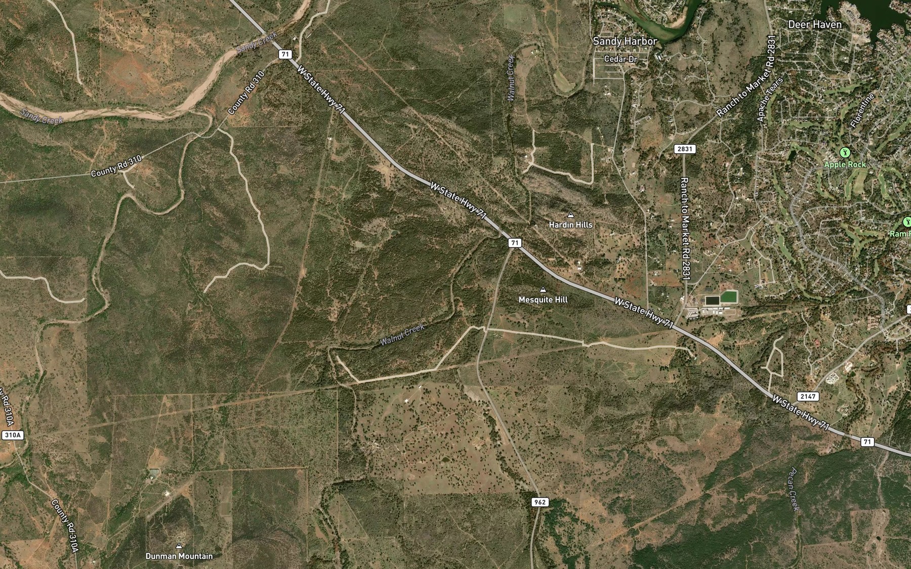 Satellite map of the Richards Branch