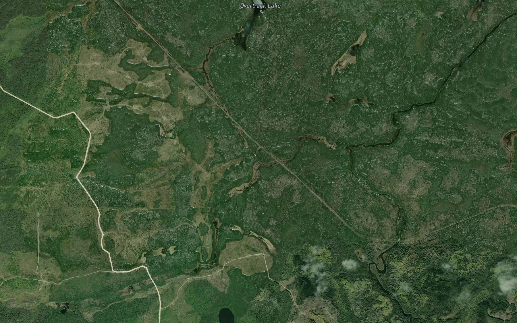 Satellite map of the Mileage 17 Creek