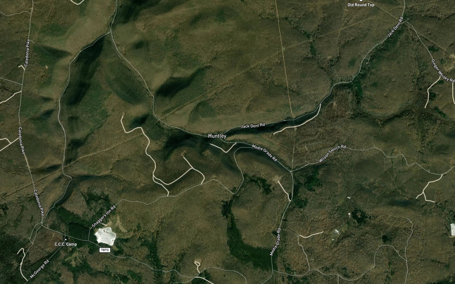 Satellite map of the Shaggers Inn Run
