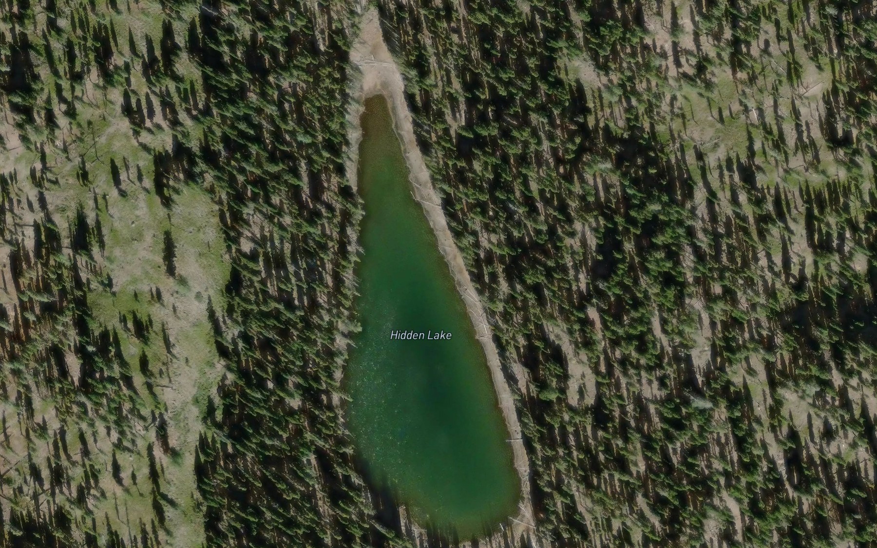 Satellite map of the Hidden Lake