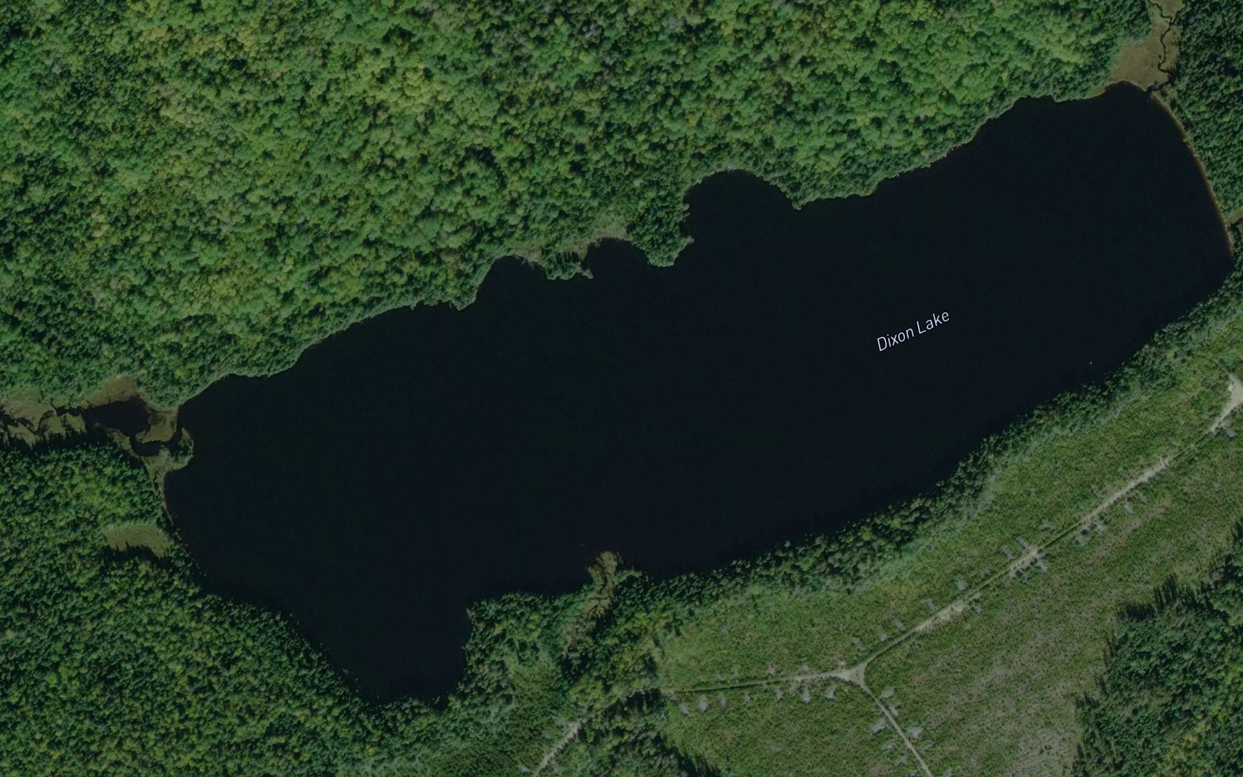 Satellite map of the Dixon Lake