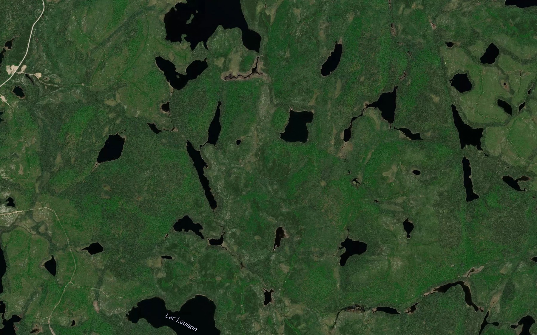 Satellite map of the Lacs Awenicec