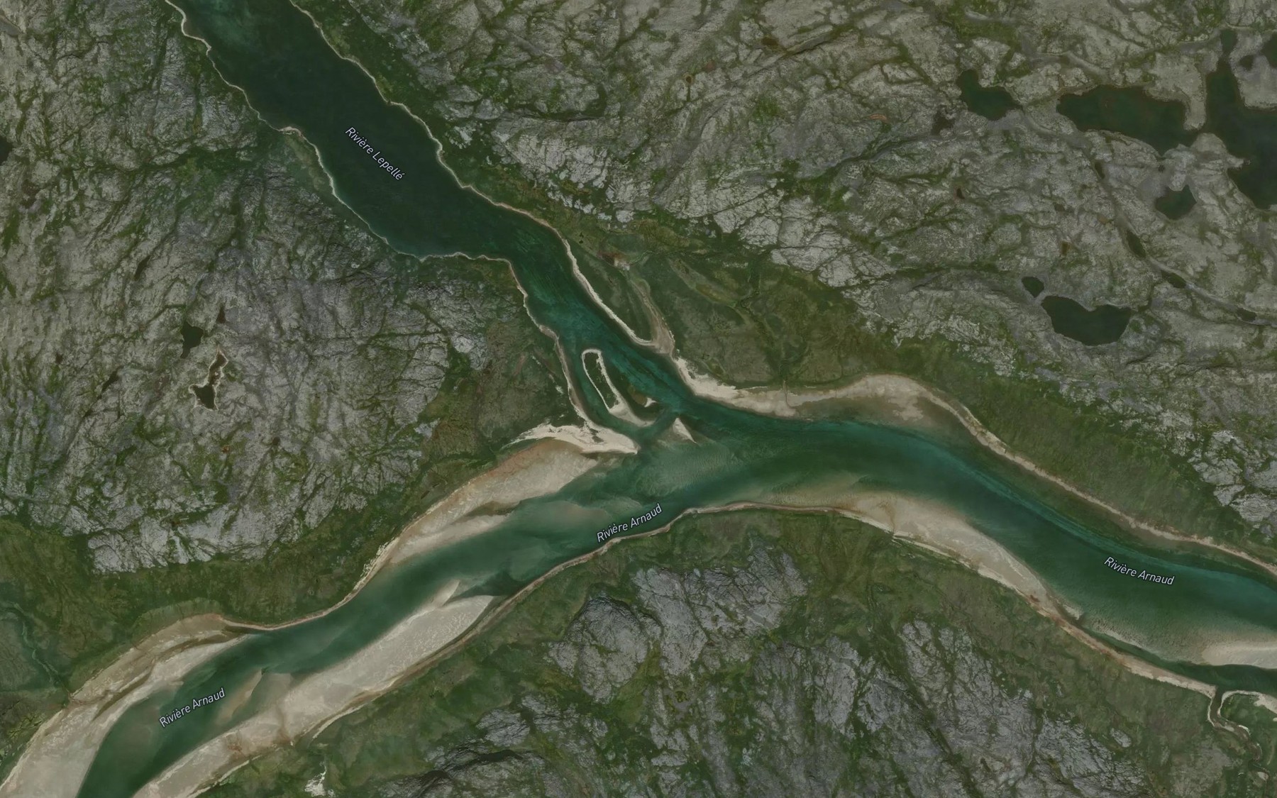 Satellite map of the Riviere Lepelle