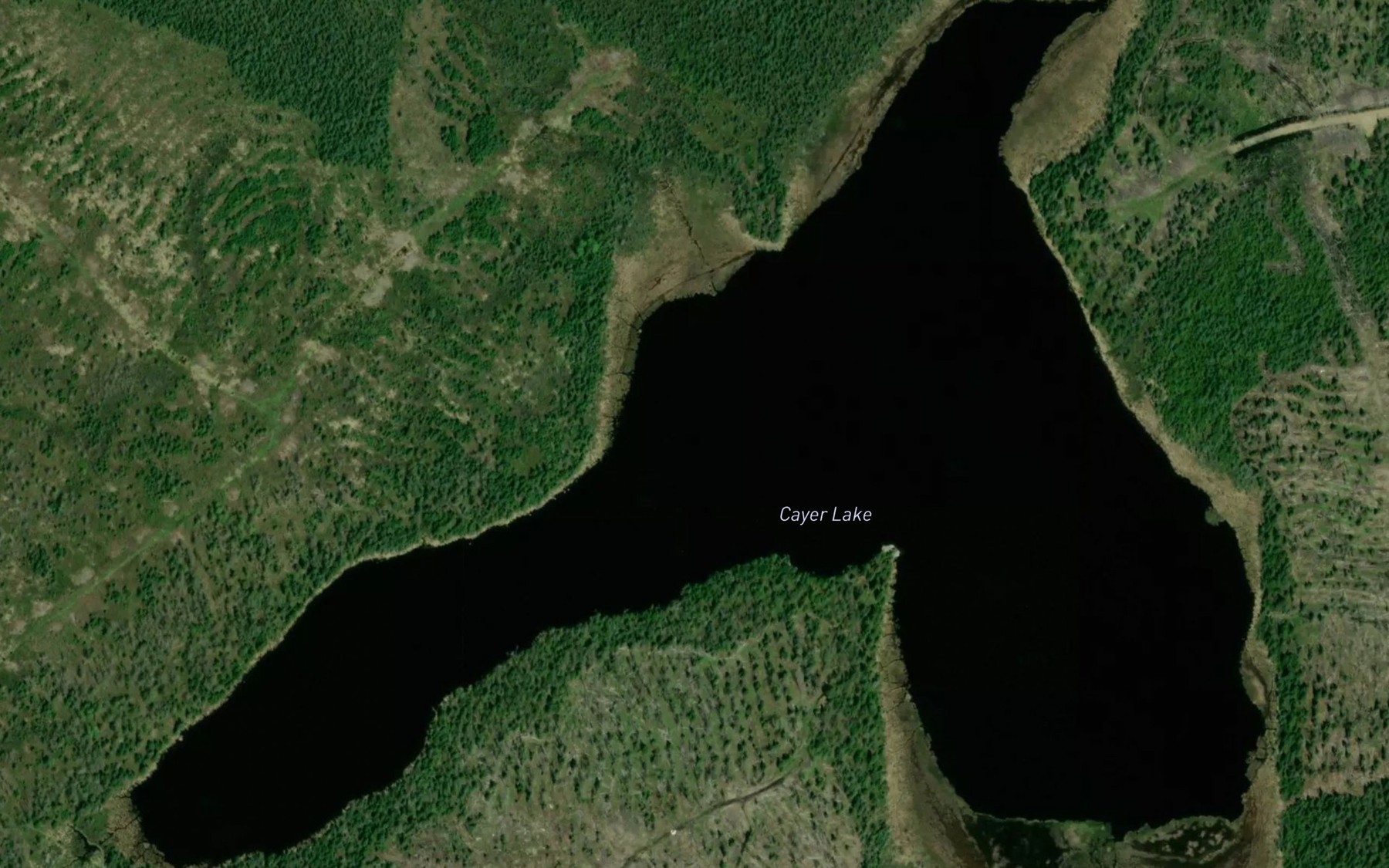 Satellite map of the Cayer Lake