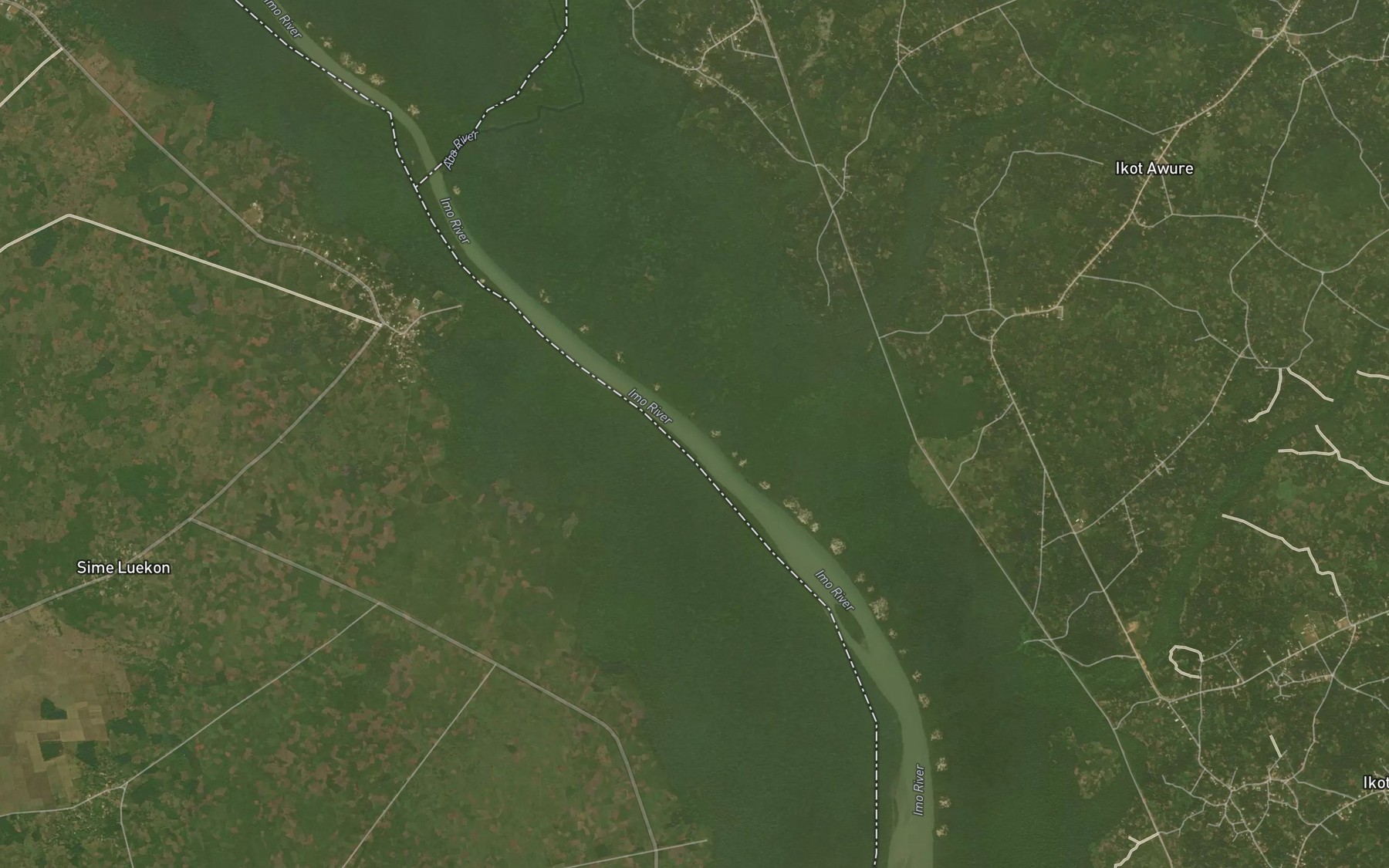 Satellite map of the Uruata Creek