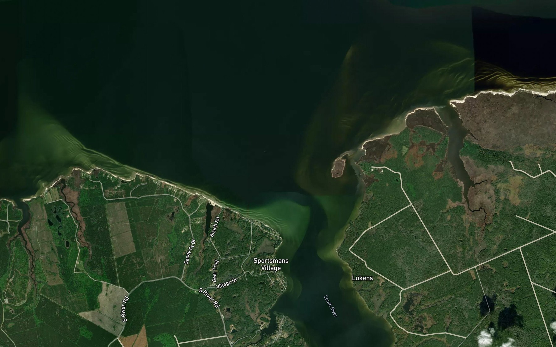 Satellite map of the South River