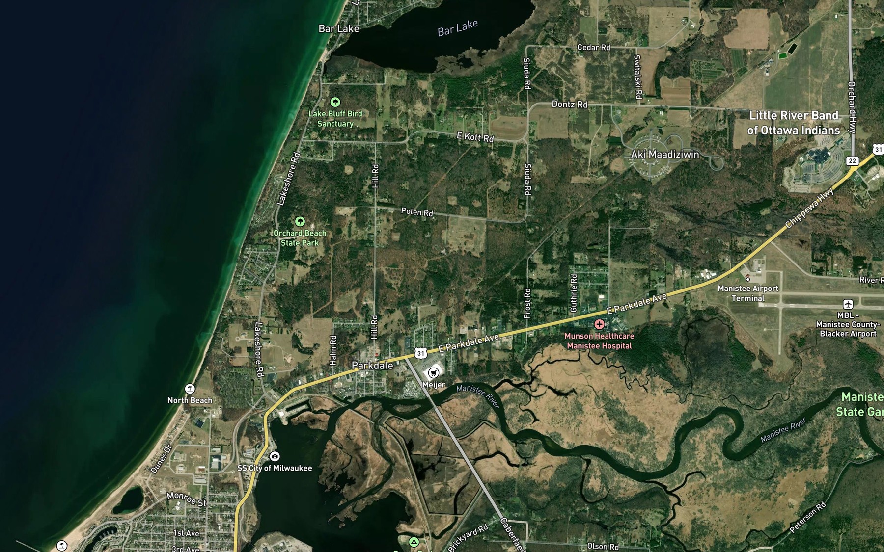 Satellite map of the Indian Springs