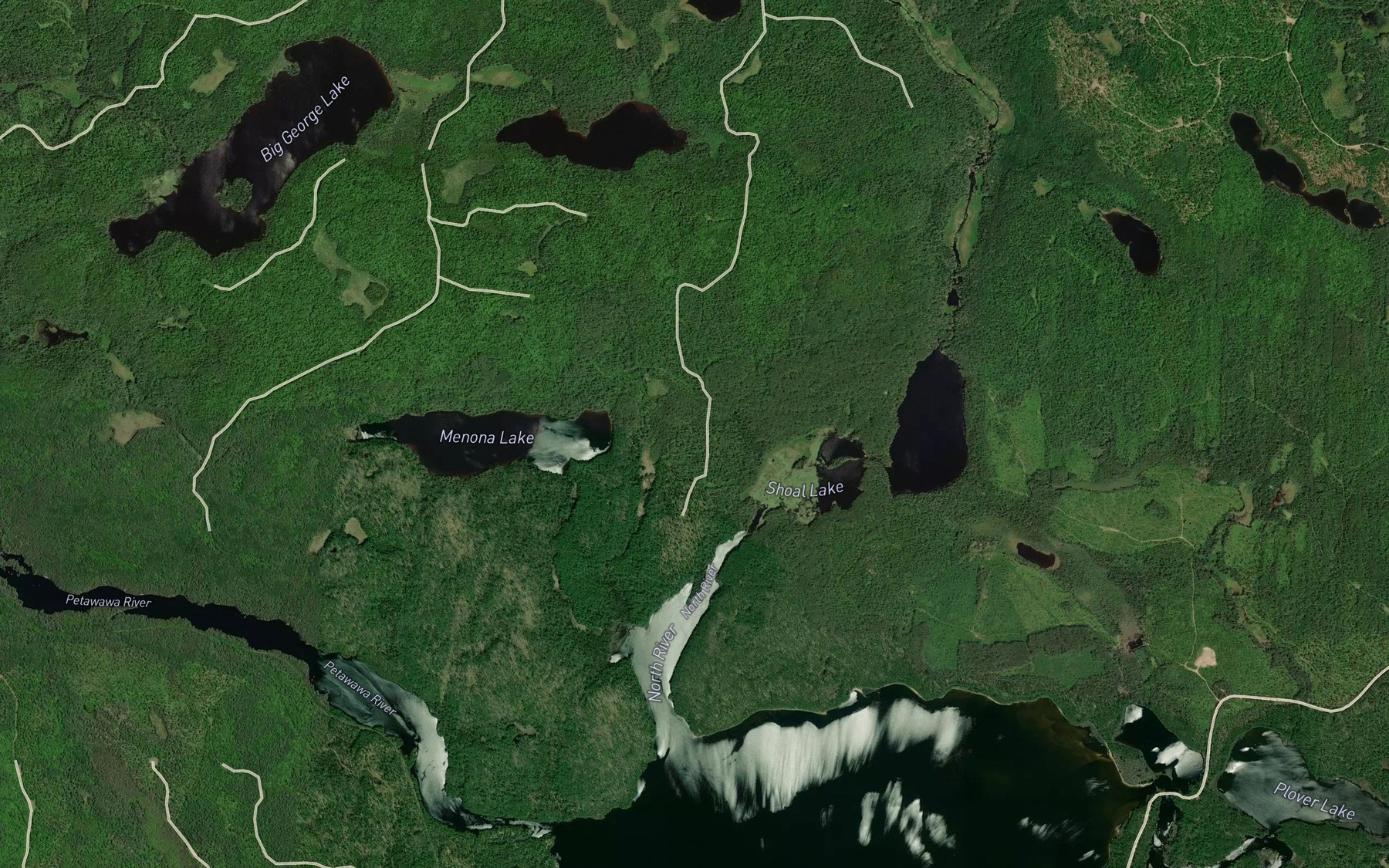 Satellite map of the Menona Creek