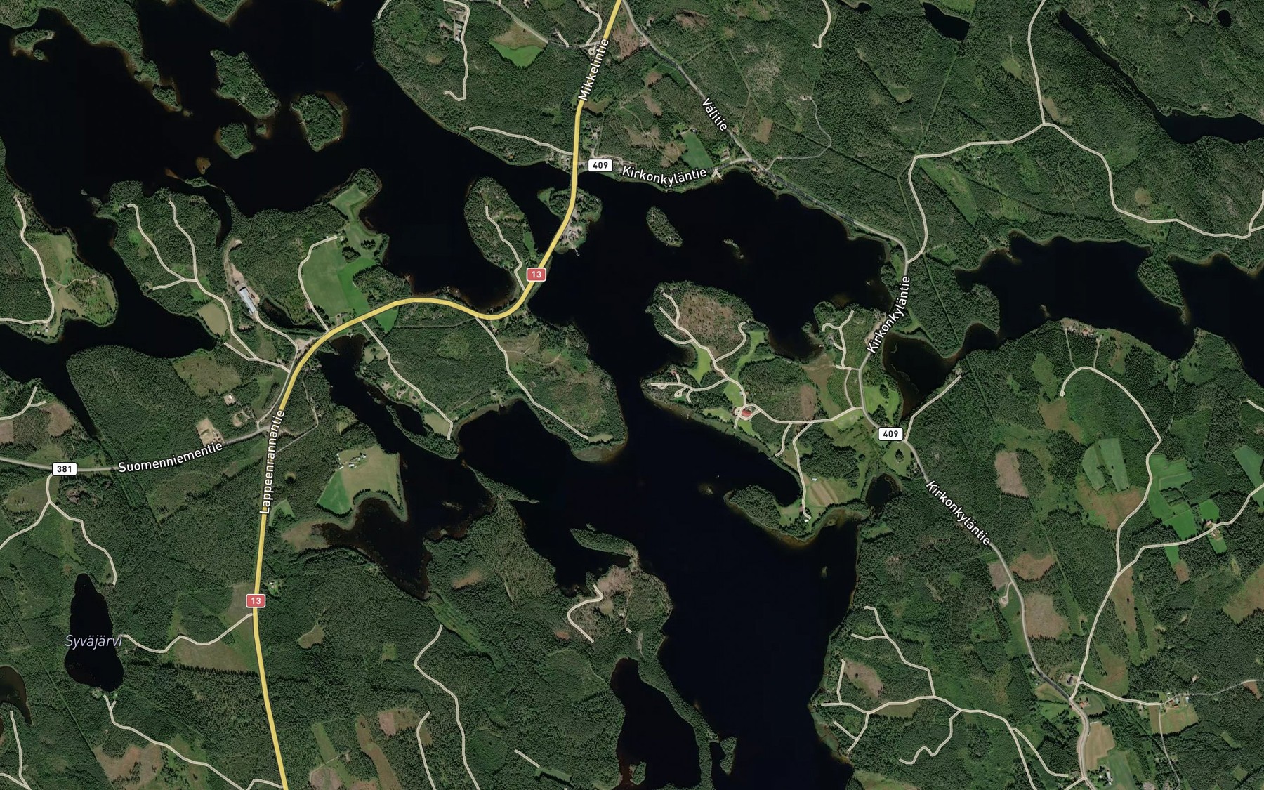 Satellite map of the Uittosalmi