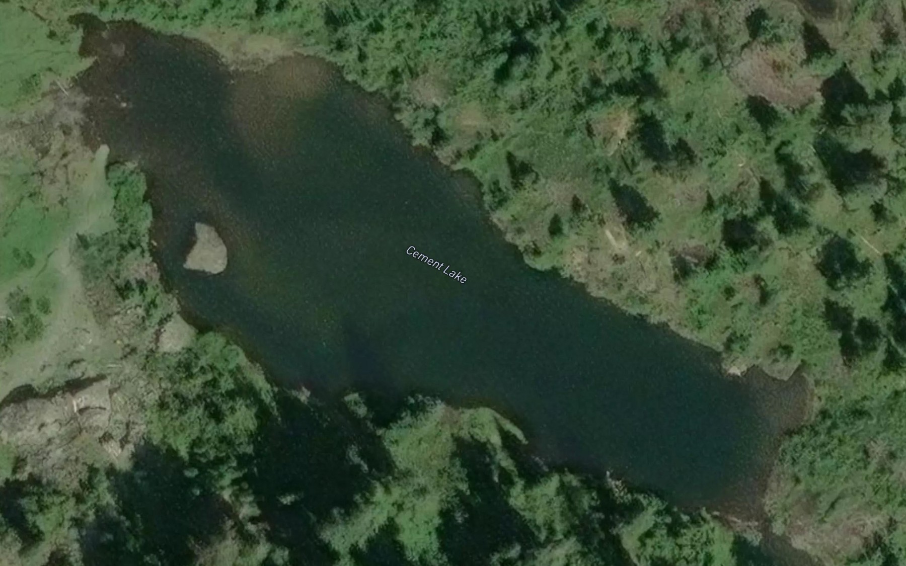 Satellite map of the Cement Lake