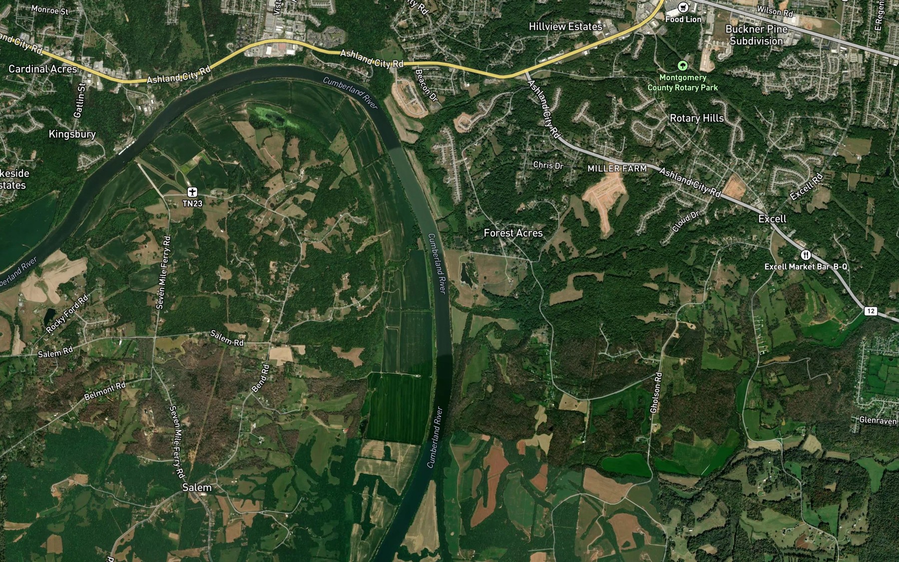 Satellite map of the Big McAdoo Creek