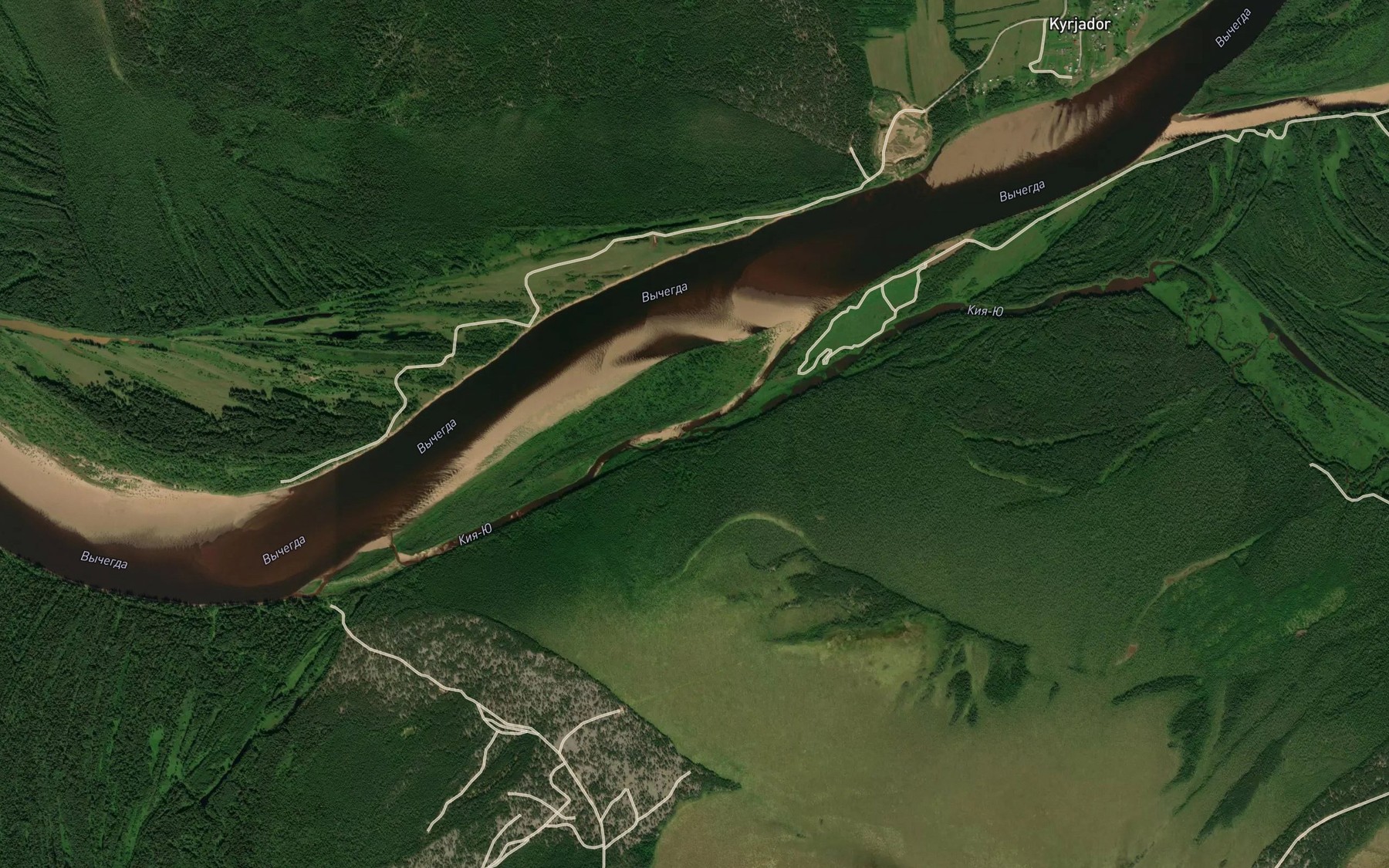 Satellite map of the Kiya