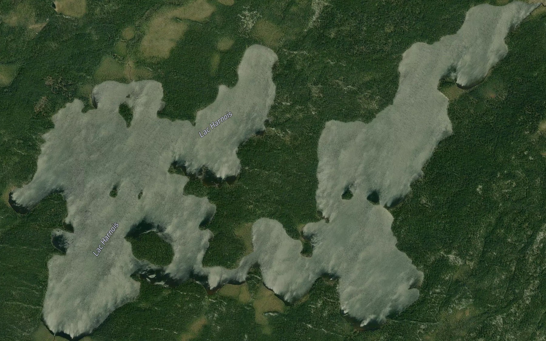 Satellite map of the Lac Harnois