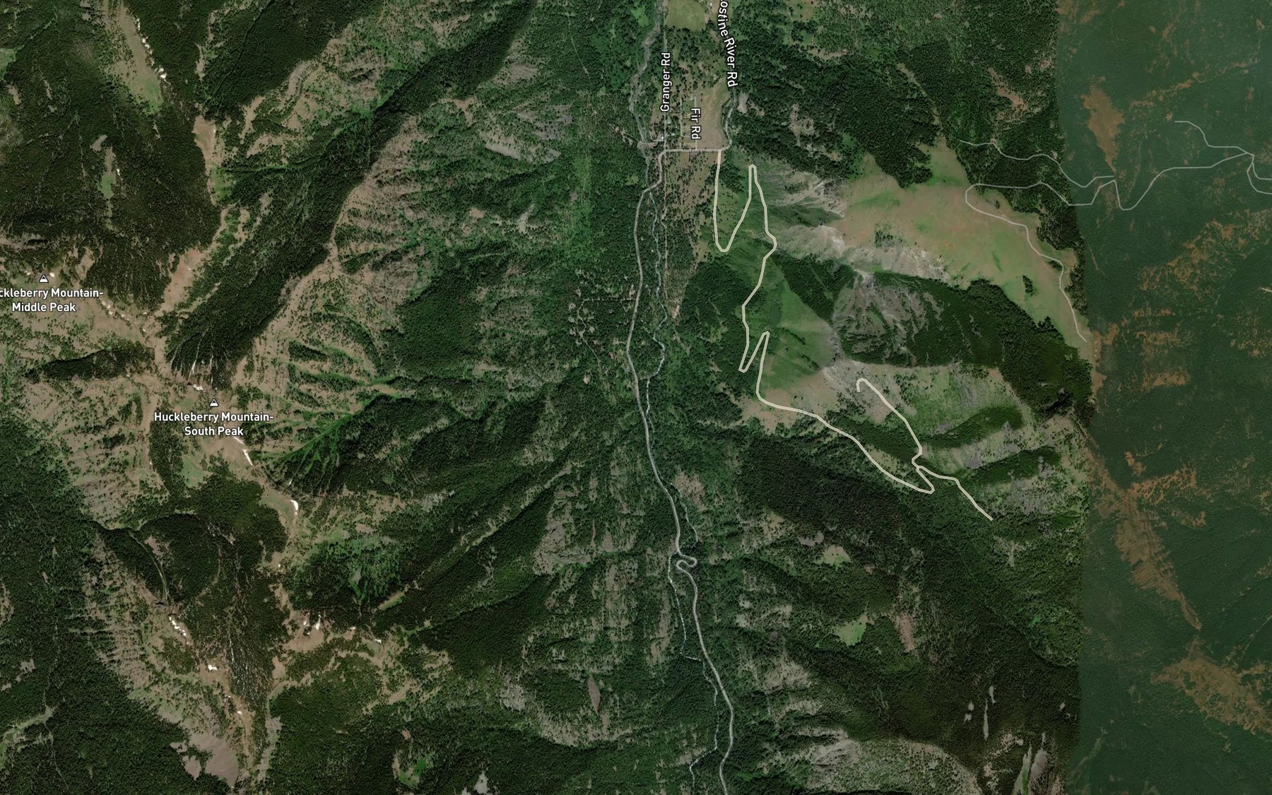 Satellite map of the Still Creek