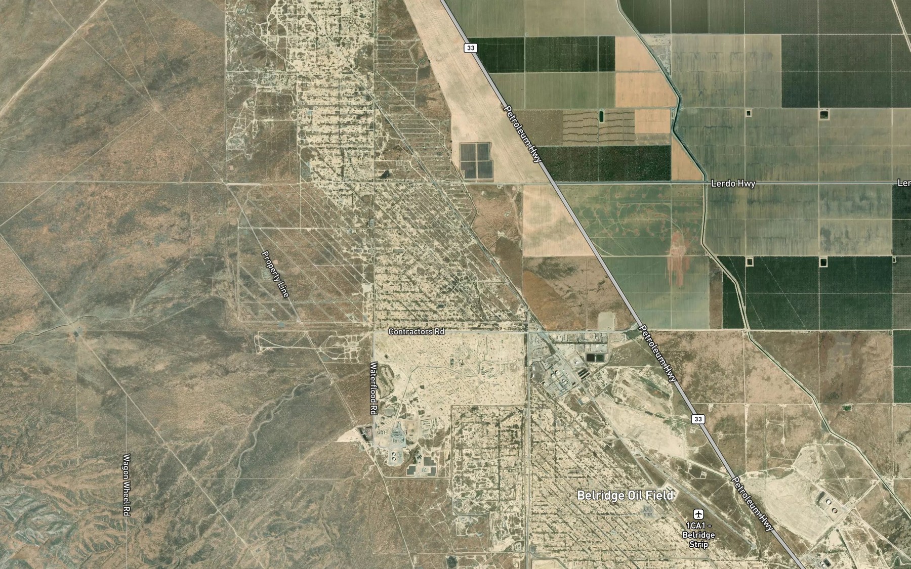 Satellite map of the Santos Creek
