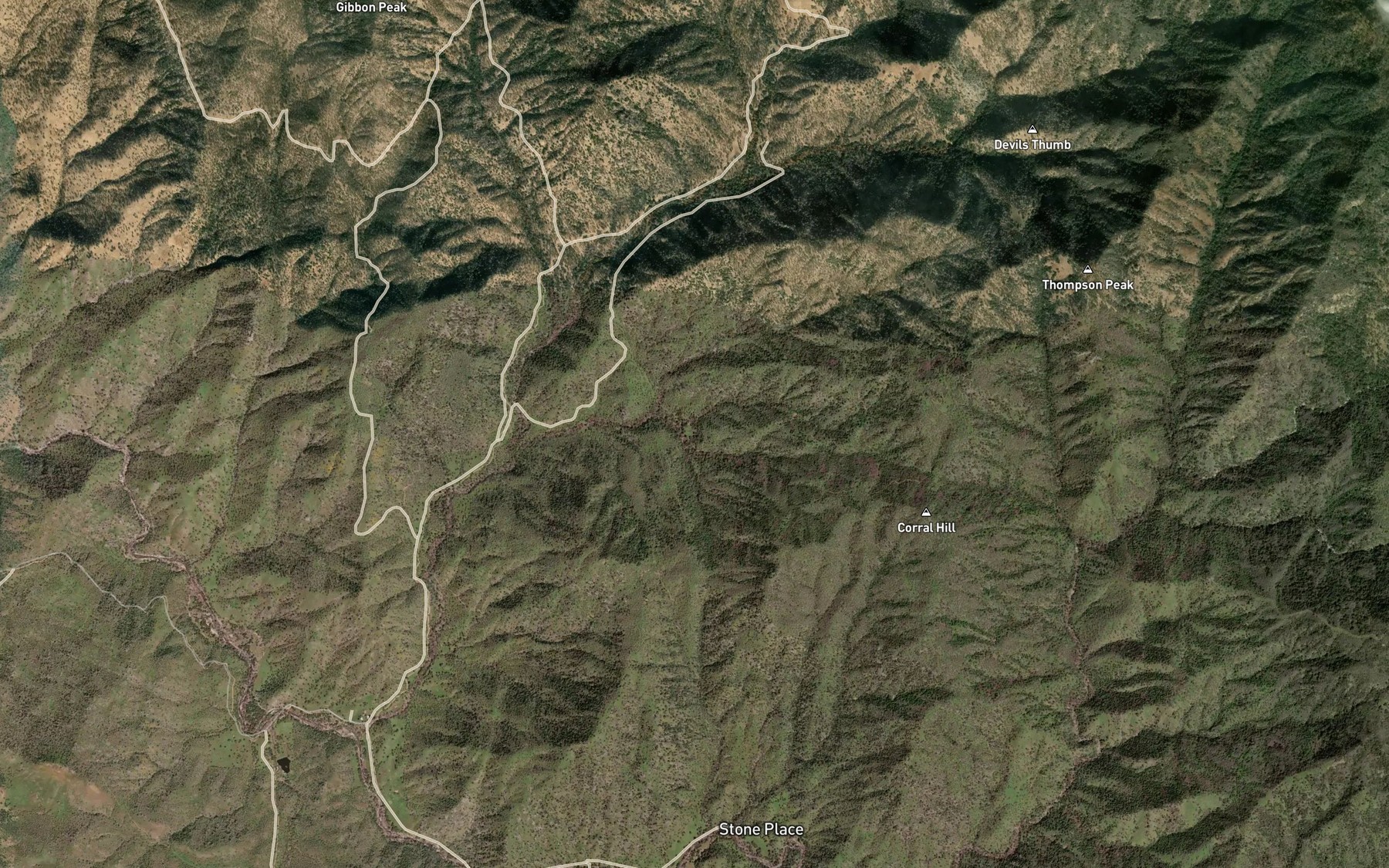 Satellite map of the Cain Spring