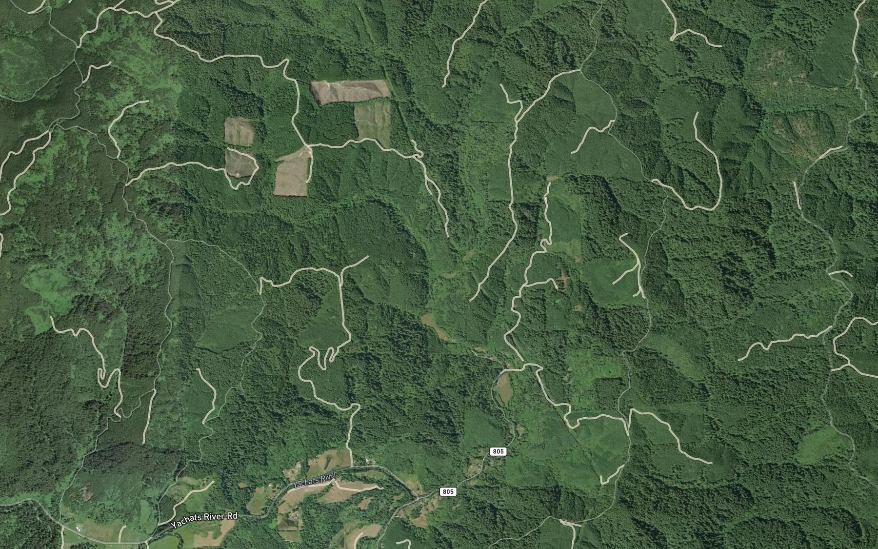 Satellite map of the Williamson Creek